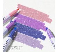 Shein 4 piezas Bolígrafos resaltadores de punta fina con brillo pastel - Marcadores para scrapbooking, escuela, papelería Kawaii, regalos de regreso a la es
