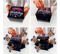 Shein 4 piezas Caja de regalo con mariposa sorpresa emergente - Mecanismo de vuelo accionado por resorte, material de cartón resistente, requiere autoensamb