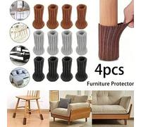Shein 4 piezas Calcetines tejidos para patas de mesa, Cubiertas para patas de silla/Deslizadores de muebles, Protege tus pisos y muebles, Calcetines de tela