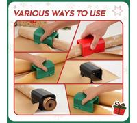 Shein 4 Piezas Cortador de Papel de Regalo de Navidad, Juego de Herramientas Deslizantes Cortadoras de Rollos de Papel para Manualidades, Regalos de Cumplea