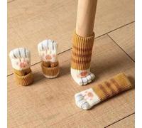 Shein 4 piezas Cubierta antideslizante para patas de mesa con estampado de pata, lindo almohadilla para pies de silla para el hogar