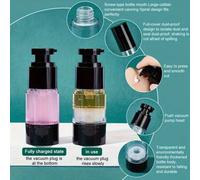 Shein 4 piezas de 30 ml/1,01 oz Botellas dispensadoras de loción al vacío de plástico sin plomo, reutilizables y sin aerosol, a prueba de fugas, contenedore