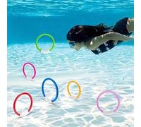 Shein 4 piezas de aros de natación de plástico de colores, accesorios para piscina para deportes acuáticos y buceo, juegos en el agua, piscina, juguetes de