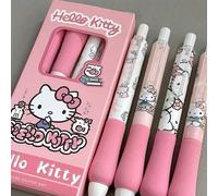 Shein 4 PIEZAS de bolígrafos de gel de Hello Kitty - Diseño lindo rosa y blanco con ilustraciones del personaje, punta media de 0.5 mm, perfectos para ofici