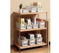 Shein 4 piezas de cestas de almacenamiento apilables - Organizadores de plástico multifuncionales para libros, snacks y talla grande - Ideal para decoración