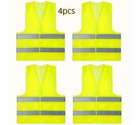 Shein 4 piezas de chaleco de seguridad reflectante de alta visibilidad, adecuado tanto para hombres como para mujeres - mejora la visibilidad en obras de co