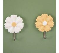 Shein 4 piezas de ganchos de pared con forma de flor, autoadhesivos para decoración del hogar, almacenamiento, organizador, organizadores, ganchos, portalla