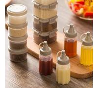 Shein 4 piezas de mini botellas portátiles para salsa, miel, vinagreta de ensalada con característica desechable de un solo uso, ideal para la cocina, regal