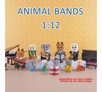 Shein 4 piezas de miniaturas realistas de koala, ciervo marrón y perro marrón, familia de cuatro animales con piano triangular, 16 piezas de modelos de inst