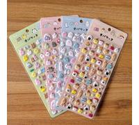 Shein 4 piezas de pegatinas 3D auténticas de la familia Youyou de Japón - Calcomanías de regalo de dibujos animados para recompensa de niños para decoración