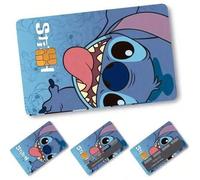 Shein 4 piezas de pegatinas de tarjeta de crédito/débito con diseño de Stitch, pegatinas protectoras de PVC removibles, diseño antiarrugas y ultradelgado, s