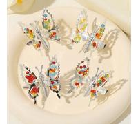 Shein 4 piezas de Pinzas para el cabello con mariposas de colores y cuentas que se mueven para mujeres