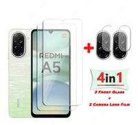 Shein 4 piezas de set para Xiaomi Redmi A5 / Poco M7 Pro / Poco C71, 2 protectores de pantalla de vidrio templado + 2 protectores de lente de cámara de vidr