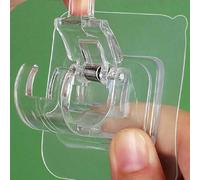 Shein 4 piezas de soportes autoadhesivos para barras de cortina, sin necesidad de taladrar, soportes ajustables para barras de cortina, adecuados para baño,