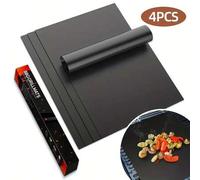 Shein 4 piezas de Tapetes de Hornear Reutilizables Antiadherentes - Aptos para Horno Eléctrico y de Gas, Horno Tostador y Parrilla - Artículos Esenciales de