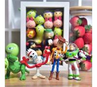 Shein 4 piezas Decoraciones de Disney Pixar Toy Story, Muñecos coleccionables de Woody, Buzz Lightyear, Rex, Forky, Mini muñecas decorativas, Decoración del