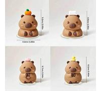Shein 4 piezas Decoraciones de pastel de rata de agua, figuras de animales de dibujos animados, decoración de escritorio para hornear, decoración de automóv