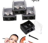 Shein 4 piezas Delineador de ojos y lápiz de cejas de doble punta, herramientas de maquillaje con aplicador de doble cara, sacapuntas automático multifuncio