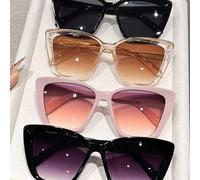 Shein 4 piezas Gafas de mujer de montura de ojo de gato multicolor, estilo de chica mala, todo a juego, básicas, portátiles, accesorios de moda de pasarela,