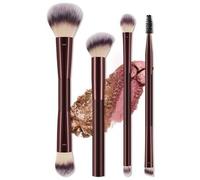 Shein 4 piezas Juego de brochas de maquillaje con cabezales dobles ultra suaves, que incluye: brocha de sombras de ojos, brocha de delineador, brocha de cej