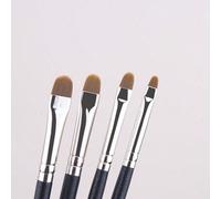 Shein 4 piezas Juego de brochas para corrector, brocha plana pequeña para corrector, brocha para delineador de gel, brocha de detalle para corrector, herram