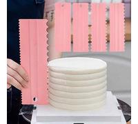Shein 4 piezas Juego de herramientas para decorar pasteles, que incluye espátula, rasqueta, cuchillo dentado, herramientas DIY para bordes de pasteles de cr