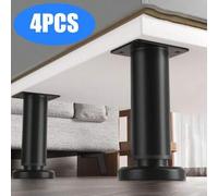 Shein 4 piezas Patas ajustables en altura para marco de cama/listón central de cama, patas de muebles metálicas ajustables para cama/sofá/armario/sofá/cómod