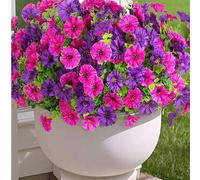 Shein 4 piezas - Plantas florales artificiales vibrantes, decoración de primavera/verano para exteriores, margaritas y eucalipto de seda realistas, resisten