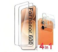 Shein 4 piezas Protector de pantalla compatible con Honor 600 /600 Lite /600 Pro / 400 LITE /X7D /X9d/ X8d, Protector de lente de cámara HD, Película de vid