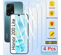 Shein 4 piezas Protector de pantalla de vidrio templado 9H 2.5D compatible con Huawei Honor 400 Lite Pro 300 200 90 70 Lite Smart X6c X7c X9c X8 X8a X8b X8c