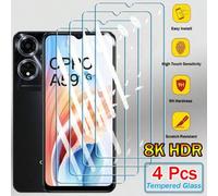 Shein 4 piezas Protector de pantalla de vidrio templado 9H 2.5D compatible con OPPO Reno 13 13F 12F 13FS 12FS 11A 11F 8 8T 7 6 5 4 Lite SE A80 A40 A20 A78 A