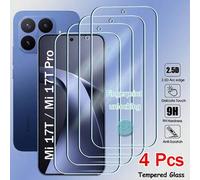 Shein 4 piezas Protector de pantalla de vidrio templado HD transparente compatible con Xiaomi Mi 17T 15T 14T 13T Pro 12 13 14 15 Pro 12C 13C 14C 15C A4 A5 A