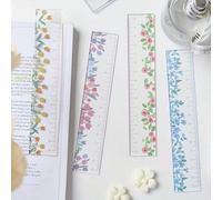 Shein 4 piezas Regla de vinilo con diseño floral - 15,01 cm Herramienta de medición transparente, patrón floral colorido, precisión en centímetros, para la