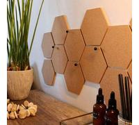 Shein 4 PIEZAS Tablero de Corcho Hexagonal Autoadhesivo Despegable y Pegable Sin Clavos Tablero de Exhibición Tablero de Anuncios de Corcho para Montar en l