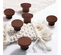 Shein 4 piezas Tiradores redondos de madera de lujo estilo americano Hettich, aptos para puertas de gabinete, cajones, armarios, tocadores, muebles de mader