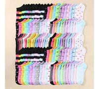 Shein 40/30/20 pares de calcetines cortos para niños: de colores caramelo, con lazo de encaje, con estampado de corazón, a rayas, suaves, cómodos, casuales,