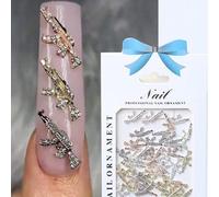 Shein 40 piezas/bolsa Adornos de uñas en forma de arma 3D Y2K de aleación de colores mixtos, gemas de rhinestone para manualidades de decoración de uñas