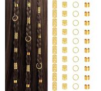 Shein 40 piezas/set Anillos de pelo vintage de aleación con diseño hueco, pasadores de pelo, accesorios de verano para trenzas, clips de pelo, útiles escola