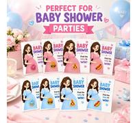 Shein 40 piezas Tarjetas de juego rascables lindas, adecuadas para baby shower. Incluye 5 diseños ganadores y 35 diseños perdedores, perfectas para baby sho