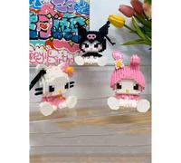 Shein 400 piezas Bloques de construcción de Personajes de caricaturas Sanrio Hello Kitty, My Melody, Cinnamoroll, Pompompurin, Kuromi - Coleccionables, rega