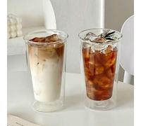 Shein 400ml Taza de vidrio aislada de doble pared, taza de café resistente al calor de borosilicato transparente de alta calidad, taza de té de oficina, vas