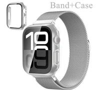 Shein 40mm 41mm 42mm 44mm 45mm 46mm 49mm Correa de reloj de bucle de Milán de acero inoxidable magnético y carcasa compatible con Apple Watch Ultra SE 11/10