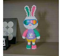 Shein 4100 piezas Juego de bloques de construcción de la serie Conejo, Conejo de caramelo, Conejo social, Conejo con gafas, Figuras de bloques de construcci