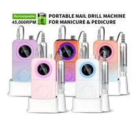 Shein 45,000 RPM Taladro de uñas eléctrico profesional, kit de taladro de uñas actualizado con máquina de taladro de uñas en colores degradados de atardecer