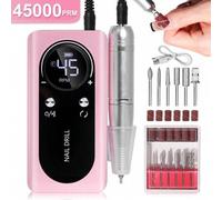 Shein 45,000RPM Taladro eléctrico para uñas, Kit de manicura y pedicura profesional, Limadora de uñas, Juego de cuidado de uñas y pies, Juego de limado de u