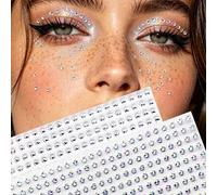 Shein 450/900 piezas de mini diamantes de imitación plateados y blancos, 3mm, deslumbrantes, brillantes y llamativos, adecuados para decoración de cara/ojos