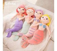 Shein 45cm/60cm Adorable muñeco de peluche de sirena de cuento de hadas, cojín de sirena relleno suave, juguete de peluche encantador, perfecto para la deco