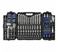Shein 46 piezas Juego de herramientas de reparación automotriz, juego de herramientas de mecánico con llave de trinquete, llave dinamométrica, destornillado