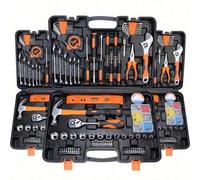Shein 46 piezas Juego de herramientas de reparación de automóviles de múltiples funciones, incluido el juego de llaves de trinquete con dados, accionamiento