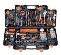 Shein 46 piezas Juego de herramientas multiuso para reparación de automóviles, incluido un juego de llaves de trinquete, llaves de vaso, extensiones de acer